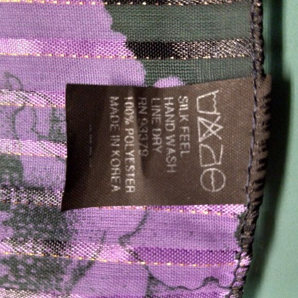 Purple Poppy Silk Feel Polyester Scarf Cottegacore Granny Chic Countrycore - Picture 5 of 6